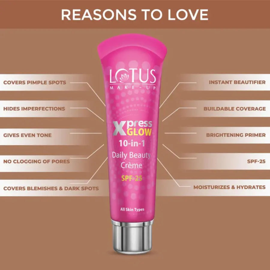 Lotus Make Up Cosmetics Xpress Glow Daily Beauty 10 In 1 Cream SPF-25 30g