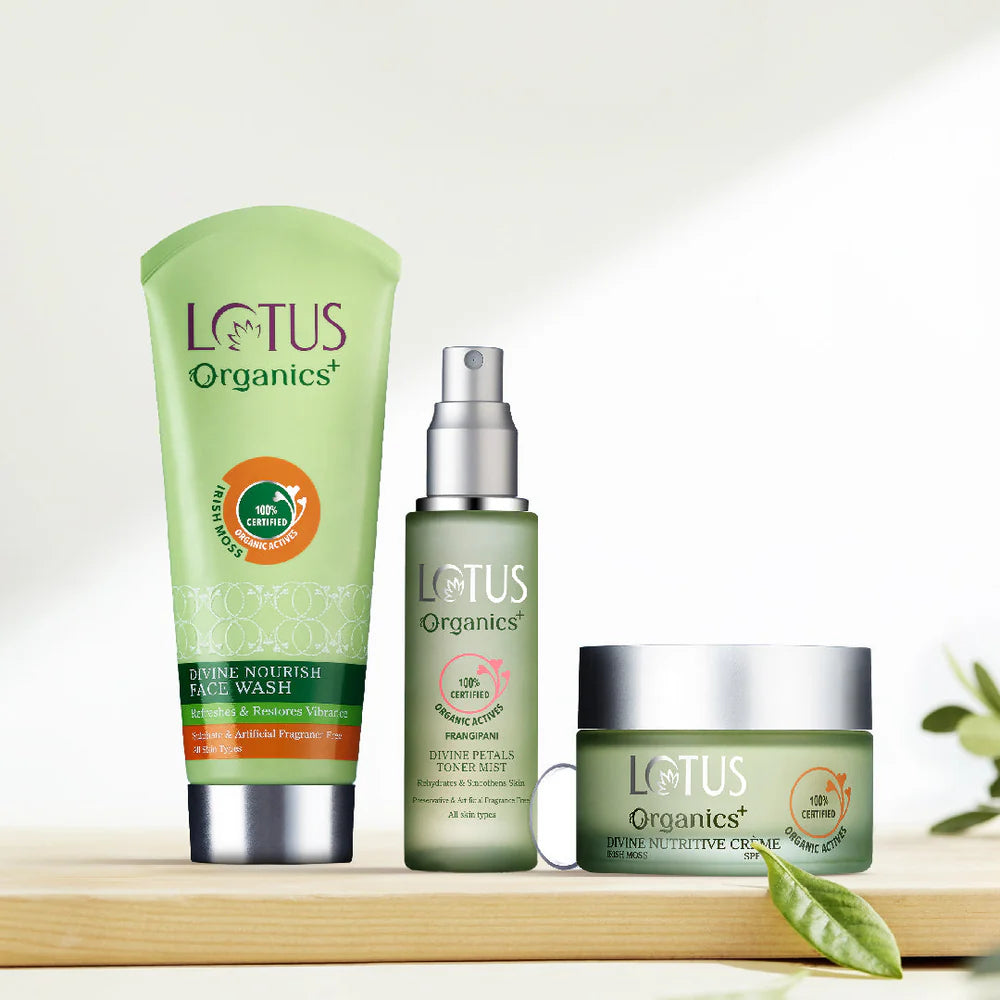 Lotus Organics+ Cosmetics Divine Face Care CTM Regime Collection Combo