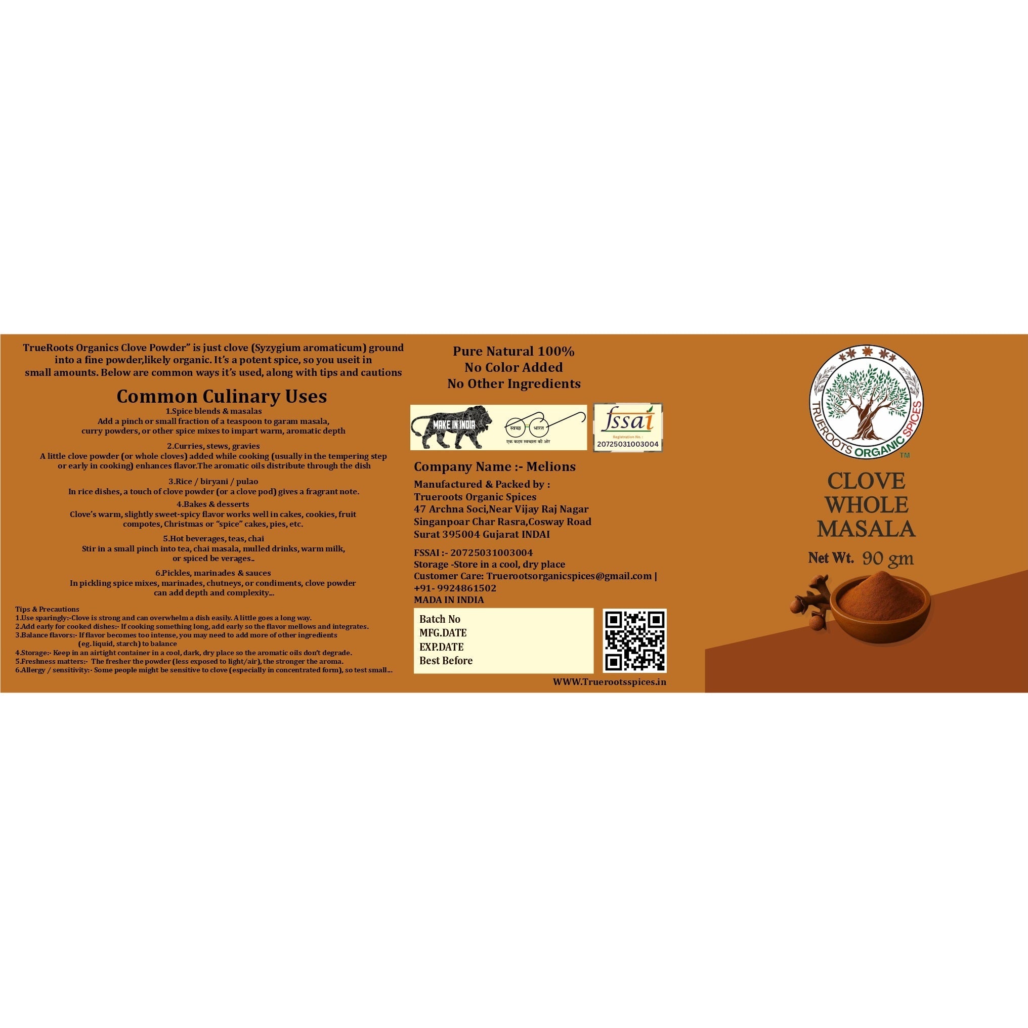 Trueroots Organic Spices Clove Whole Masala