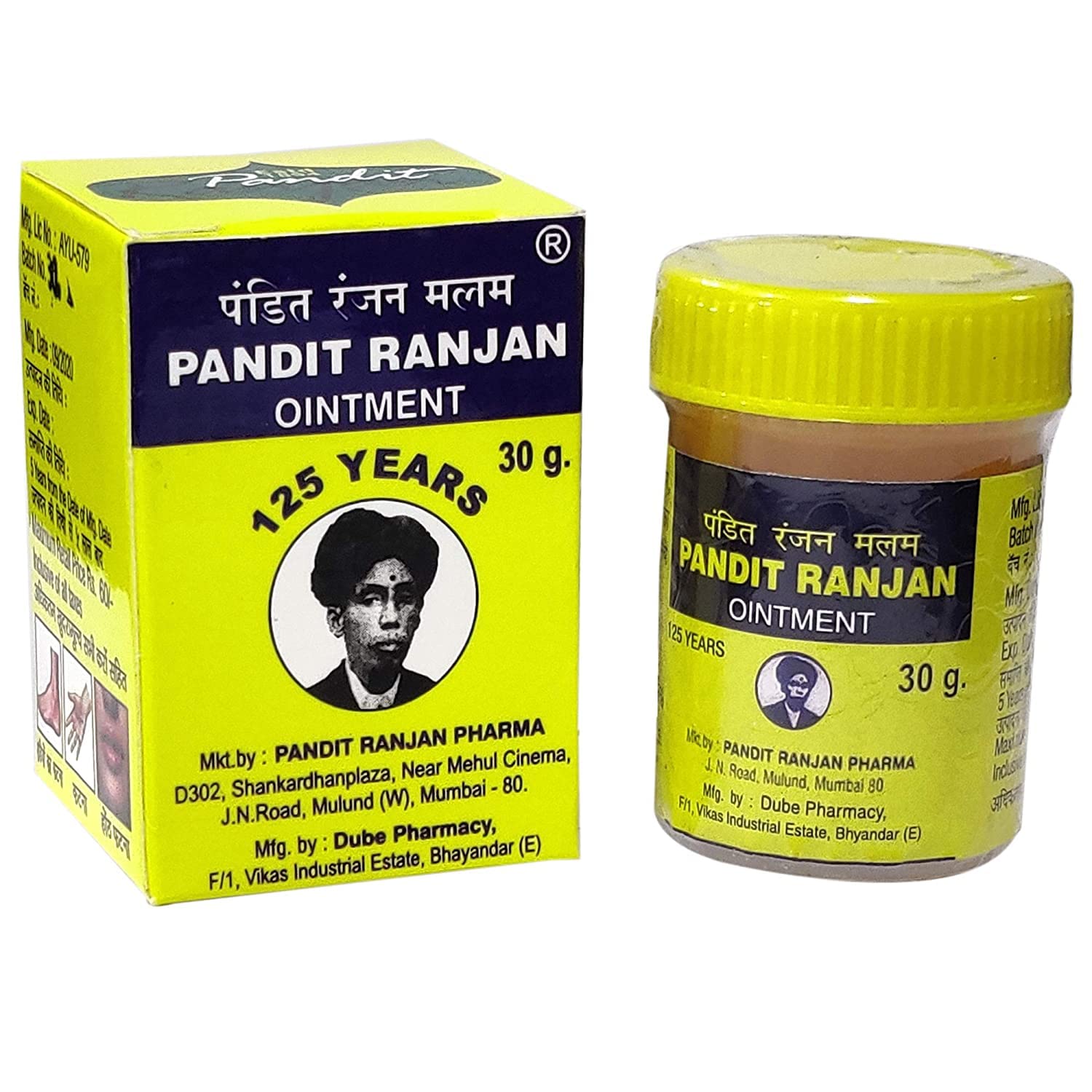 Dube Pharmacy Ayurvedic Pandit Ranjan Ointment 30 G