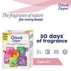 Odonil Zipper Air Freshener Joyful Lavender,Soulful Jasmine & Blissful Citrus 30 g (3 X 10g)