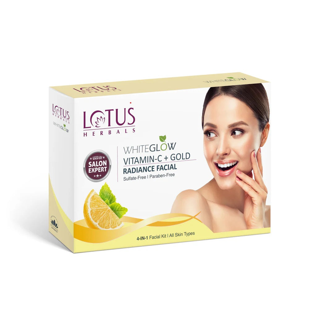 Lotus Herbals Cosmetics WhiteGlow Vitamin C + Gold Radiance Facial Kit (4 in 1) 228g
