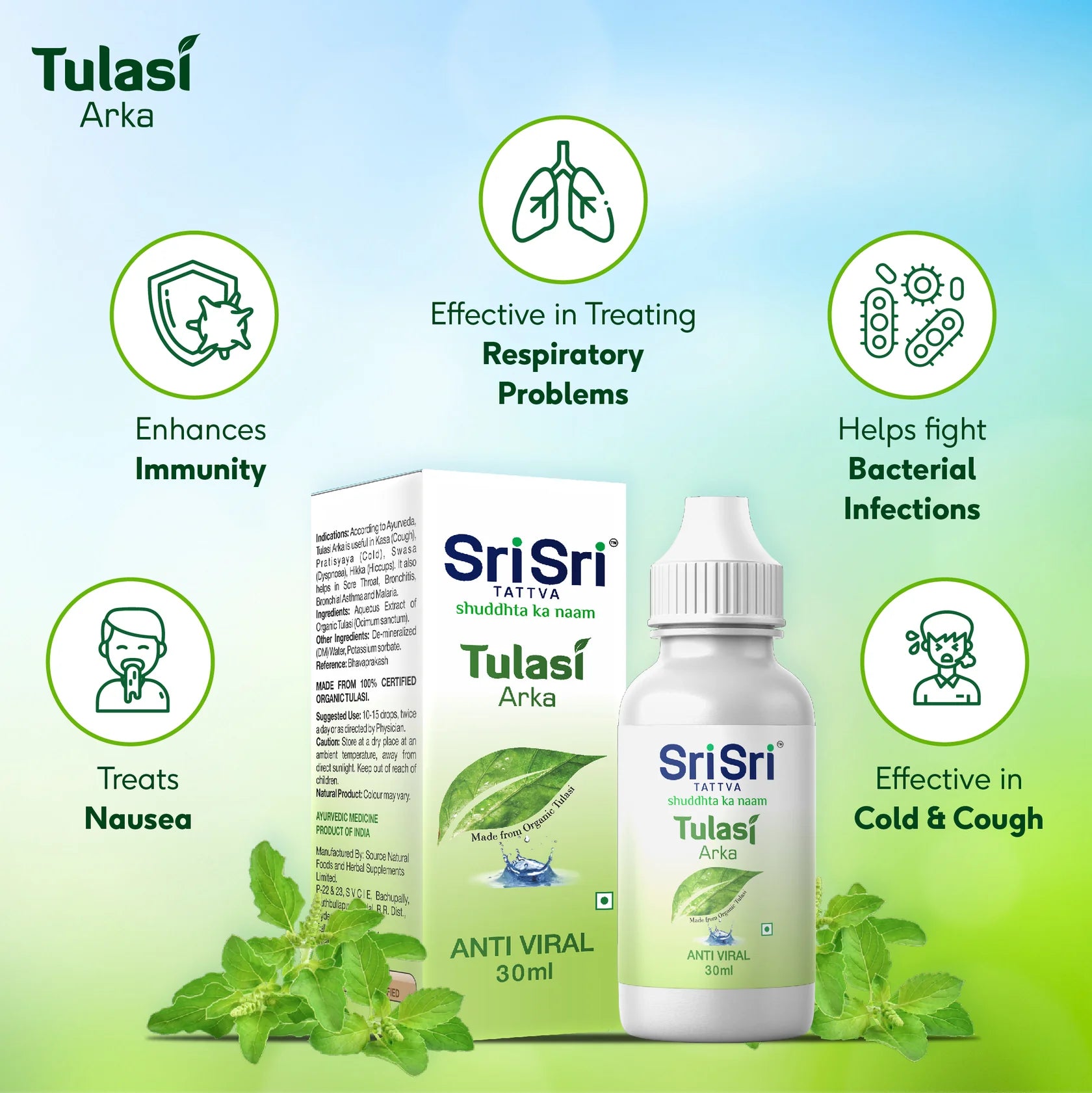 Sri Sri Tattva Ayurvedic Tulasi Arka 30ml