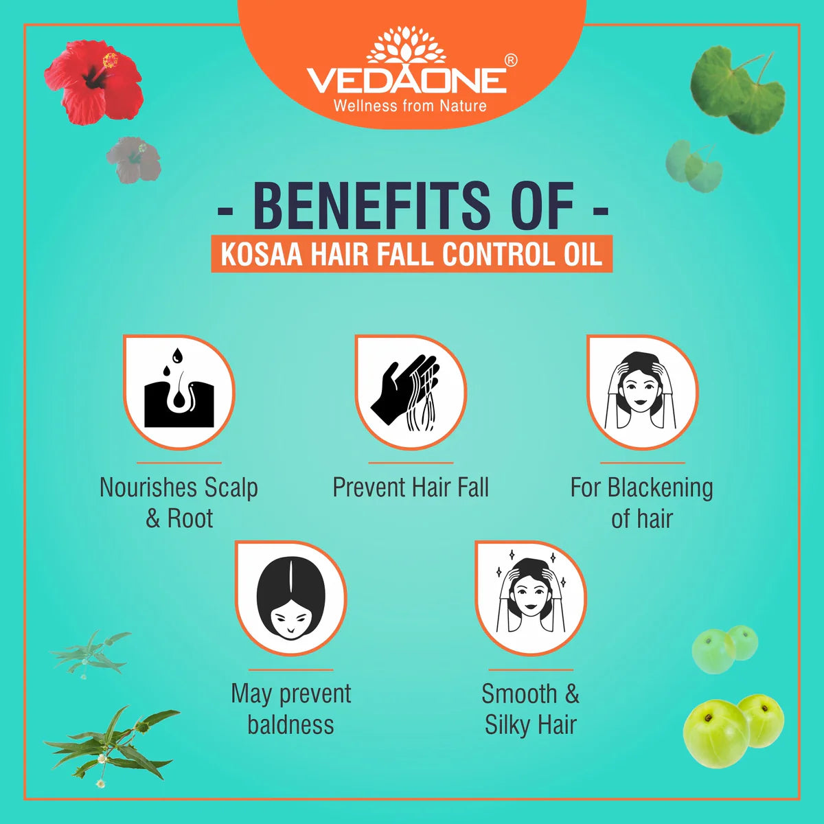 Vedaone Kosaa Hair Fall Control Oil 100ml