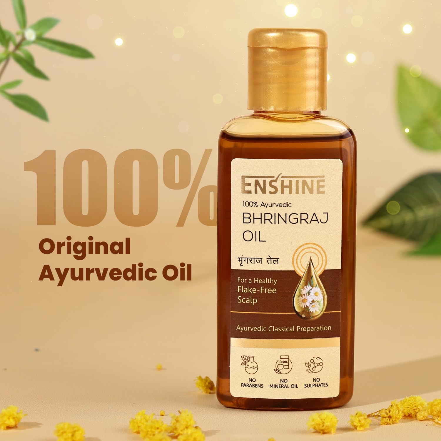 Leeford 100% Ayurvedic Enshine Bhringraj Hair Oil 3 X 60ml