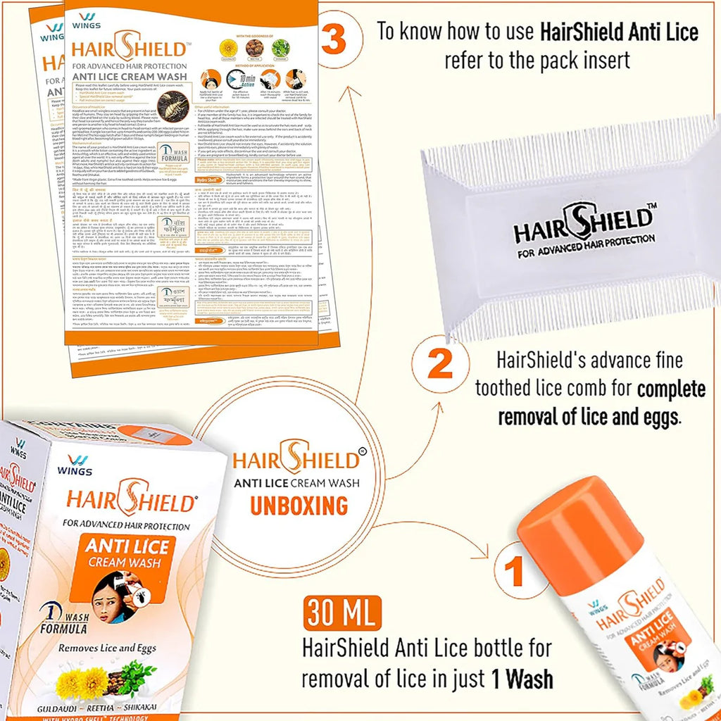 Wings Hair Shield Anti Lice Cream Wash 30ml