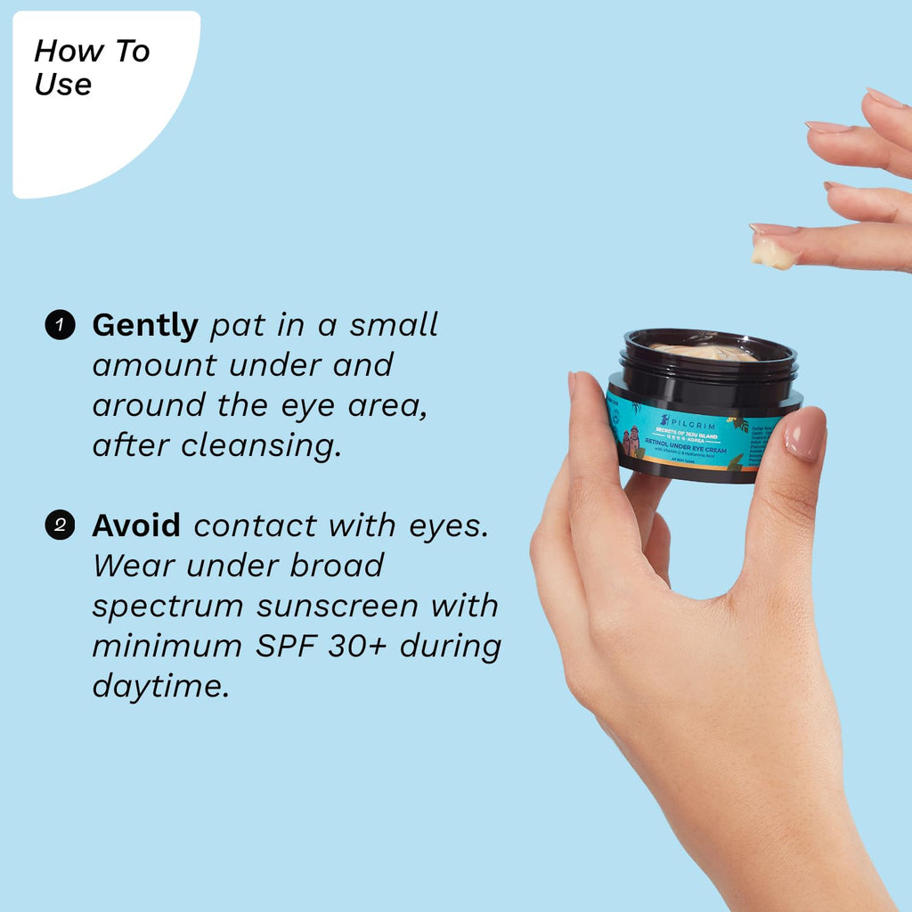 Pilgrim Cosmetics Retinol Under Eye Cream with Vitamin C & Hyaluronic Acid 30gm