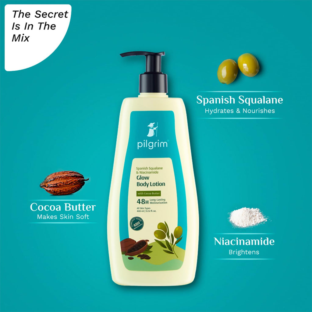 Pilgrim Cosmetics Spanish Squalane & Niacinamide Glow Body Lotion 400ml